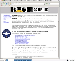 Screenshot distribuce Morphix