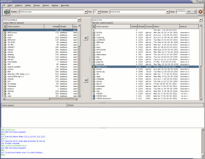 gFTP připojený do
archivu linuxového softwaru